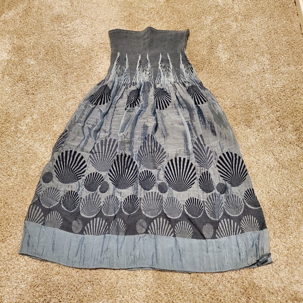 Gray & Blue Maxi Skirt